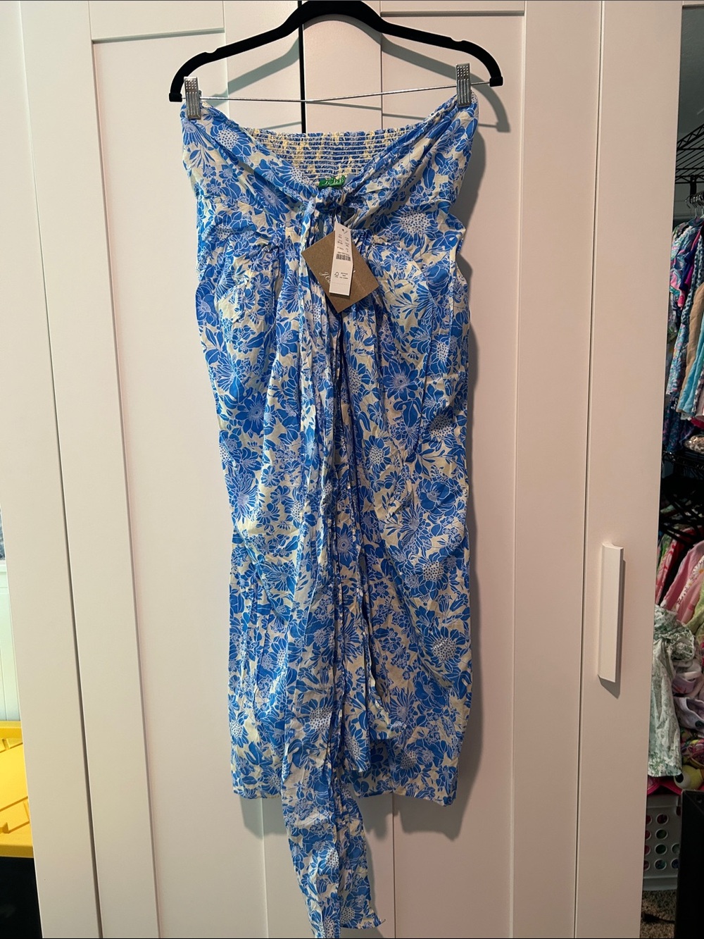 J. Crew Blue and White Floral Beach Sarong